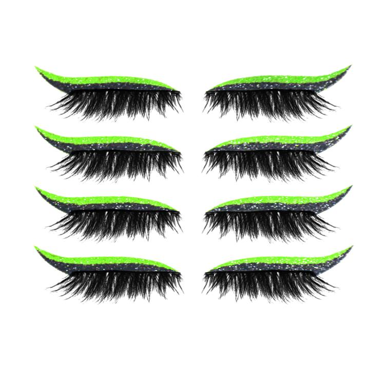 4 paia di eyeliner glitterato autoadesivo impermeabile, ciglia finte, ombretto adesivo