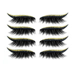 4 paia di eyeliner glitterato autoadesivo impermeabile, ciglia finte, ombretto adesivo