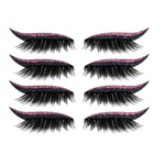 4 paia di eyeliner glitterato autoadesivo impermeabile, ciglia finte, ombretto adesivo