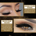 4 paia di eyeliner glitterato autoadesivo impermeabile, ciglia finte, ombretto adesivo