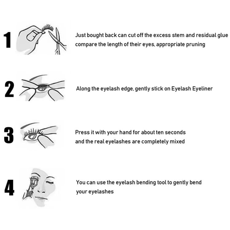 4 paia di eyeliner glitterato autoadesivo impermeabile, ciglia finte, ombretto adesivo