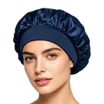 Cuffia da doccia regolabile da donna con tesa larga, ideale per dormire durante la chemioterapia e per la cura dei capelli.