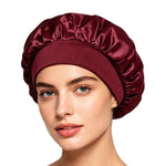 Cuffia da doccia regolabile da donna con tesa larga, ideale per dormire durante la chemioterapia e per la cura dei capelli.