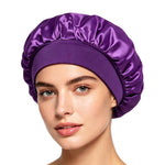 Cuffia da doccia regolabile da donna con tesa larga, ideale per dormire durante la chemioterapia e per la cura dei capelli.