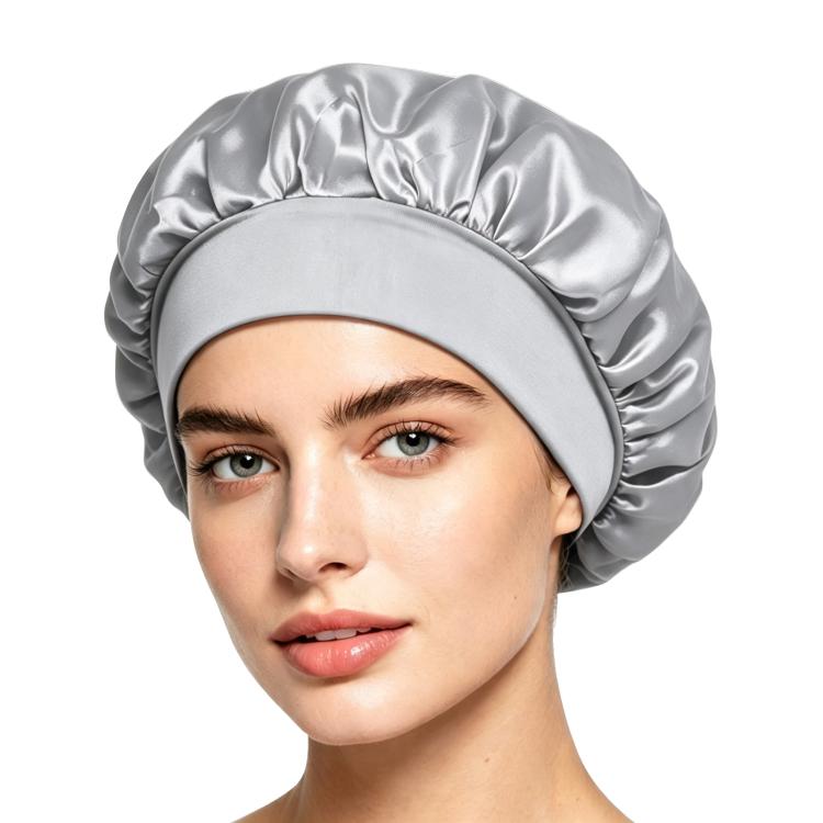 Cuffia da doccia regolabile da donna con tesa larga, ideale per dormire durante la chemioterapia e per la cura dei capelli.
