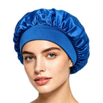 Cuffia da doccia regolabile da donna con tesa larga, ideale per dormire durante la chemioterapia e per la cura dei capelli.