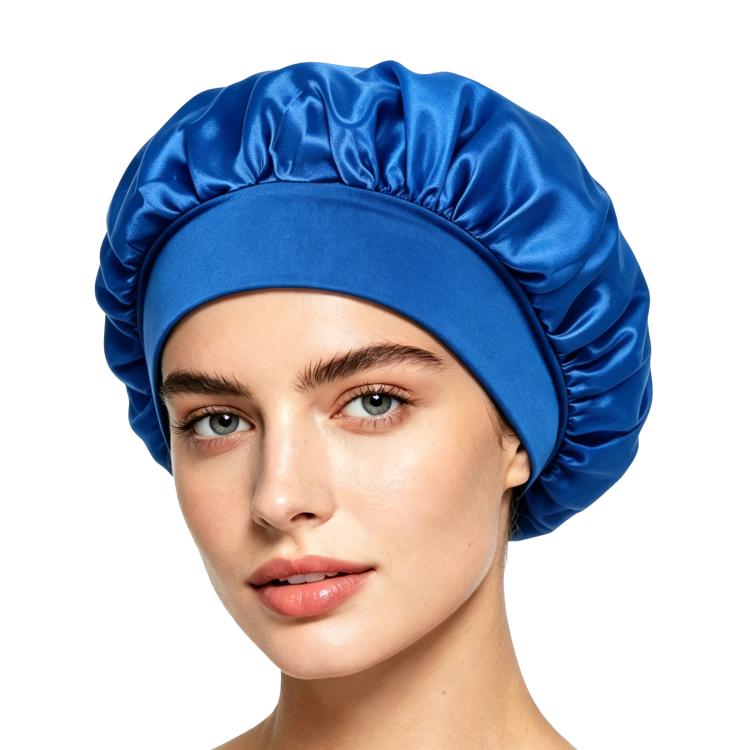 Cuffia da doccia regolabile da donna con tesa larga, ideale per dormire durante la chemioterapia e per la cura dei capelli.