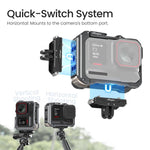 Gabbia per fotocamera in metallo Amagisn per Insta360 Ace Pro 2 / Ace Pro 2.0 con commutazione rapida tra ripresa verticale e orizzontale e attacco a slitta.