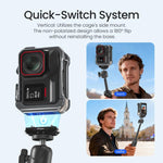 Gabbia per fotocamera in metallo Amagisn per Insta360 Ace Pro 2 / Ace Pro 2.0 con commutazione rapida tra ripresa verticale e orizzontale e attacco a slitta.