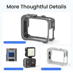Gabbia per fotocamera in metallo Amagisn per Insta360 Ace Pro 2 / Ace Pro 2.0 con commutazione rapida tra ripresa verticale e orizzontale e attacco a slitta.