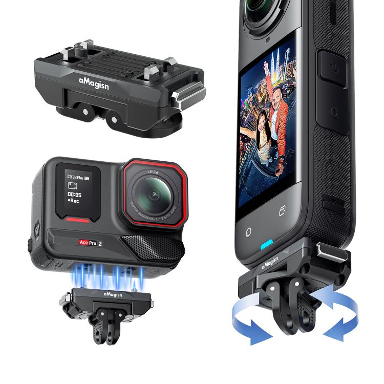 Supporto magnetico a sgancio rapido girevole a 360 gradi aMagisn per Insta360 Ace Pro 2 / Ace Pro / X5 / X4 Air, For Insta360 Ace Serirs/X5/X4 Air