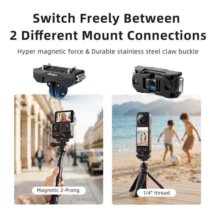 Supporto magnetico a sgancio rapido girevole a 360 gradi aMagisn per Insta360 Ace Pro 2 / Ace Pro / X5 / X4 Air, For Insta360 Ace Serirs/X5/X4 Air