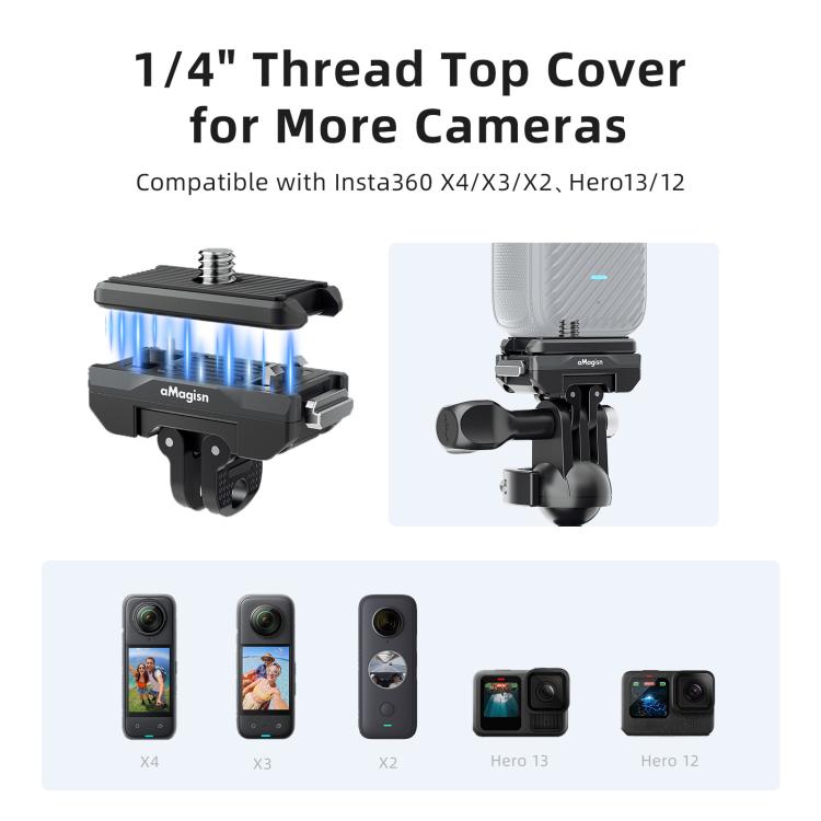 Supporto magnetico a sgancio rapido girevole a 360 gradi aMagisn per Insta360 Ace Pro 2 / Ace Pro / X5 / X4 Air, For Insta360 Ace Serirs/X5/X4 Air