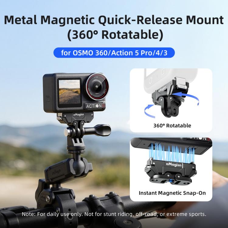 Supporto magnetico a sgancio rapido girevole a 360 gradi aMagisn per DJI Osmo 360/Action 5 Pro/4/3, For DJI Osmo 360/Action 5 Pro/4/3