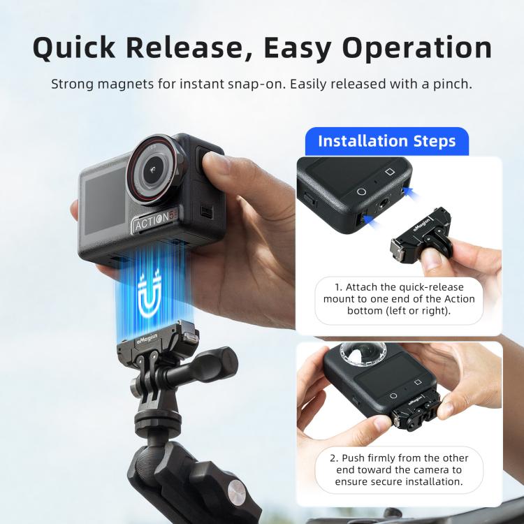 Supporto magnetico a sgancio rapido girevole a 360 gradi aMagisn per DJI Osmo 360/Action 5 Pro/4/3, For DJI Osmo 360/Action 5 Pro/4/3