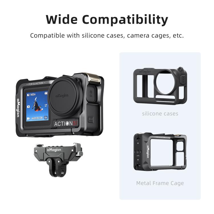 Supporto magnetico a sgancio rapido girevole a 360 gradi aMagisn per DJI Osmo 360/Action 5 Pro/4/3, For DJI Osmo 360/Action 5 Pro/4/3