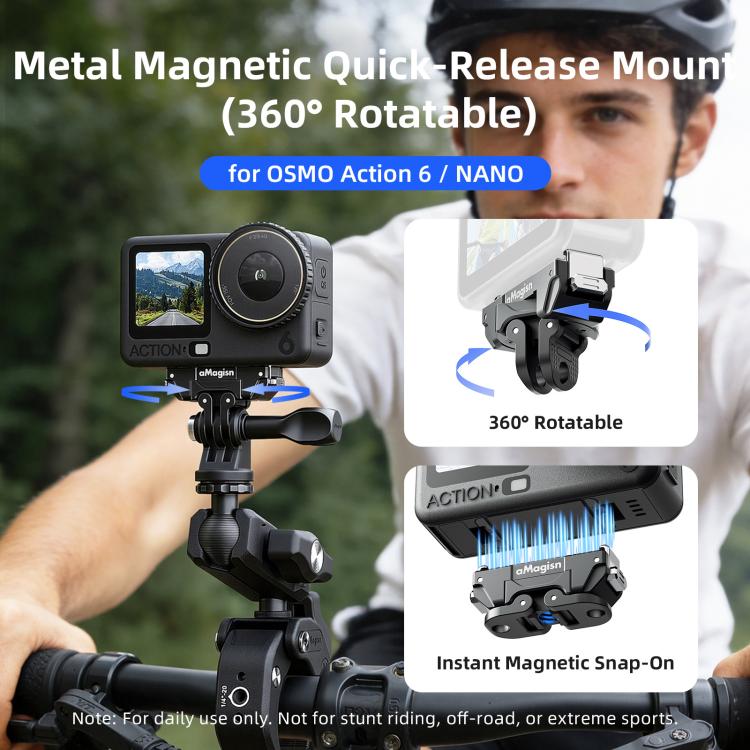 Supporto magnetico a sgancio rapido ruotabile a 360 gradi aMaginsn per DJI Osmo Action 6/Nano, For DJI Osmo Action 6/Nano