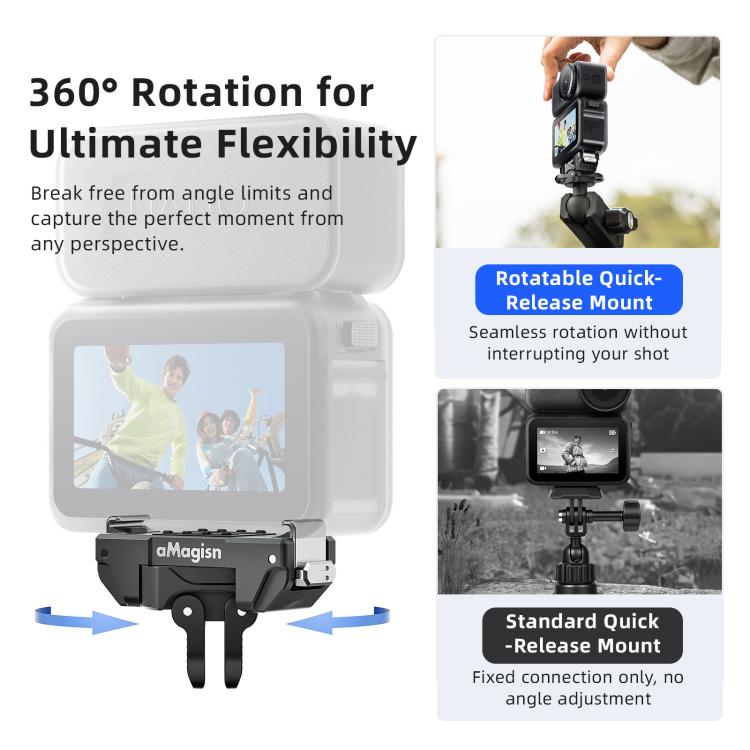 Supporto magnetico a sgancio rapido ruotabile a 360 gradi aMaginsn per DJI Osmo Action 6/Nano, For DJI Osmo Action 6/Nano