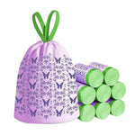 50 pezzi/rotolo Sacchi per rifiuti domestici spessi e portatili con coulisse, sacchi per spazzatura usa e getta per cucina, Tulip, Lavender, Black, White, Green