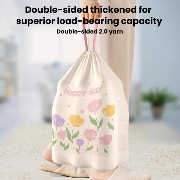 50 pezzi/rotolo Sacchi per rifiuti domestici spessi e portatili con coulisse, sacchi per spazzatura usa e getta per cucina, Tulip, Lavender, Black, White, Green
