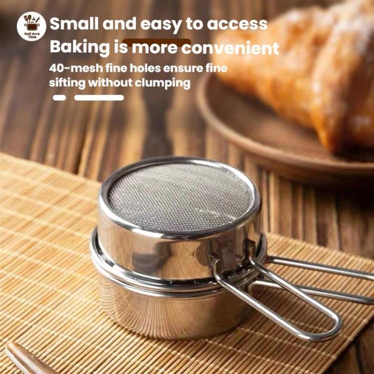 Setaccio per farina portatile mini LsCook in acciaio inox 304 con maglia da 40