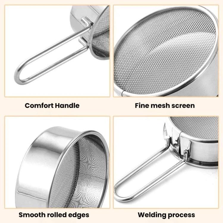 Setaccio per farina portatile mini LsCook in acciaio inox 304 con maglia da 40