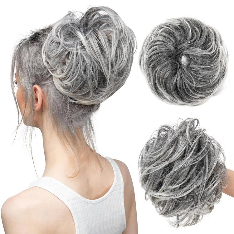 Parrucca con finta acconciatura a chignon e riccioli morbidi