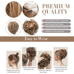 Parrucca con finta acconciatura a chignon e riccioli morbidi