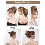 Parrucca con finta acconciatura a chignon e riccioli morbidi