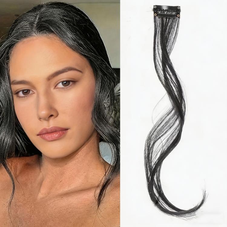 Extension per capelli con frangia a clip, lunga e sfilata, con effetto barba di drago, per donna, frangia laterale, ideale per l'uso quotidiano e per acconciature fai da te., 25cm, 35cm