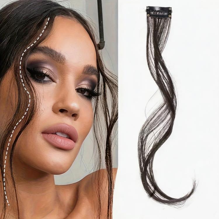 Extension per capelli con frangia a clip, lunga e sfilata, con effetto barba di drago, per donna, frangia laterale, ideale per l'uso quotidiano e per acconciature fai da te., 25cm, 35cm