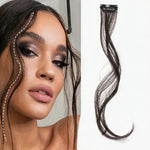 Extension per capelli con frangia a clip, lunga e sfilata, con effetto barba di drago, per donna, frangia laterale, ideale per l'uso quotidiano e per acconciature fai da te., 25cm, 35cm