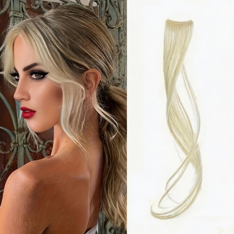 Extension per capelli con frangia a clip, lunga e sfilata, con effetto barba di drago, per donna, frangia laterale, ideale per l'uso quotidiano e per acconciature fai da te., 25cm, 35cm