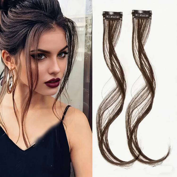 Extension per capelli con frangia a clip, lunga e sfilata, con effetto barba di drago, per donna, frangia laterale, ideale per l'uso quotidiano e per acconciature fai da te., 25cm, 35cm