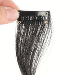 Extension per capelli con frangia a clip, lunga e sfilata, con effetto barba di drago, per donna, frangia laterale, ideale per l'uso quotidiano e per acconciature fai da te., 25cm, 35cm