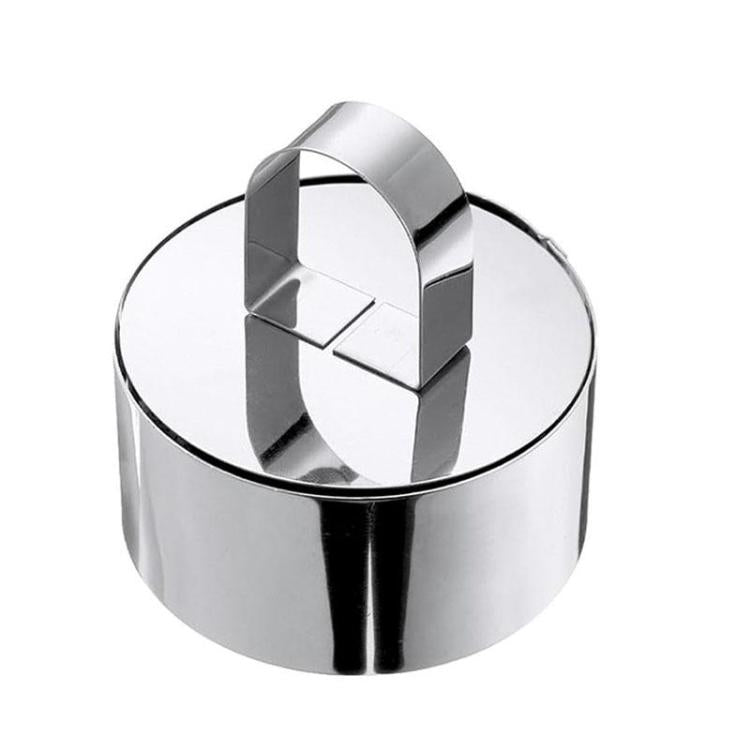 Stampo in acciaio inox per mousse, budino e torta con piastra di pressatura, LsCook Round
