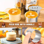 Stampo in acciaio inox per mousse, budino e torta con piastra di pressatura, LsCook Round