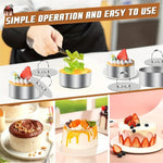 Stampo in acciaio inox per mousse, budino e torta con piastra di pressatura, LsCook Round