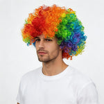 Parrucca afro colorata per adulti e bambini, parrucca da clown arcobaleno per cosplay, festa, parrucca riccia divertente da discoteca, accessori per costumi.