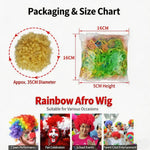 Parrucca afro colorata per adulti e bambini, parrucca da clown arcobaleno per cosplay, festa, parrucca riccia divertente da discoteca, accessori per costumi.