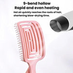 Pettine massaggiante per capelli a coste cave, multifunzionale, ideale per dare volume alla chioma.