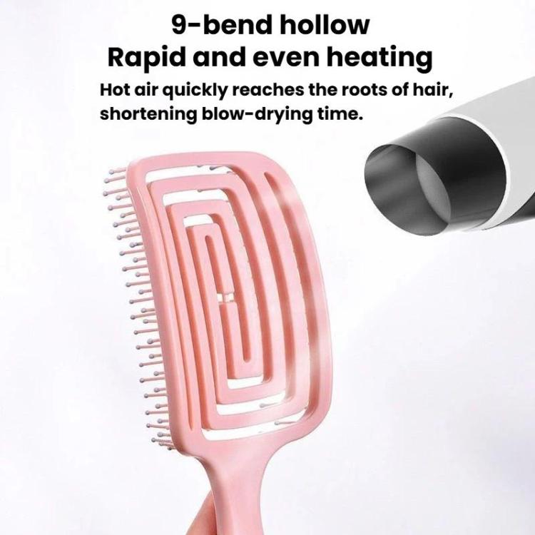 Pettine massaggiante per capelli a coste cave, multifunzionale, ideale per dare volume alla chioma.