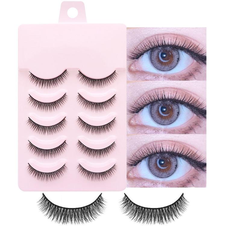 Set di 5 paia di ciglia finte naturali per trucco quotidiano, monopezzo., 2205, DS122, QF04, QF05, QF06, QF26, QF75, QF90, QF91, QF92, QF93, Z301, Z302, LK01, LK02, LK03, LK04, NDEM, B94, F9, FK74, W01, W02, Z15C