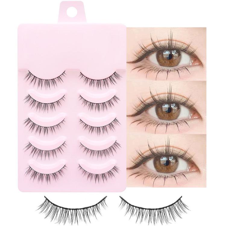 Set di 5 paia di ciglia finte naturali per trucco quotidiano, monopezzo., 2205, DS122, QF04, QF05, QF06, QF26, QF75, QF90, QF91, QF92, QF93, Z301, Z302, LK01, LK02, LK03, LK04, NDEM, B94, F9, FK74, W01, W02, Z15C