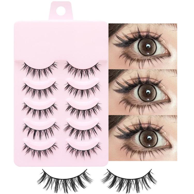 Set di 5 paia di ciglia finte naturali per trucco quotidiano, monopezzo., 2205, DS122, QF04, QF05, QF06, QF26, QF75, QF90, QF91, QF92, QF93, Z301, Z302, LK01, LK02, LK03, LK04, NDEM, B94, F9, FK74, W01, W02, Z15C