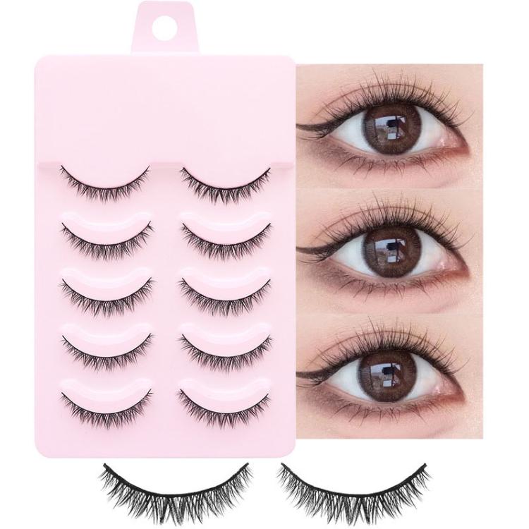 Set di 5 paia di ciglia finte naturali per trucco quotidiano, monopezzo., 2205, DS122, QF04, QF05, QF06, QF26, QF75, QF90, QF91, QF92, QF93, Z301, Z302, LK01, LK02, LK03, LK04, NDEM, B94, F9, FK74, W01, W02, Z15C