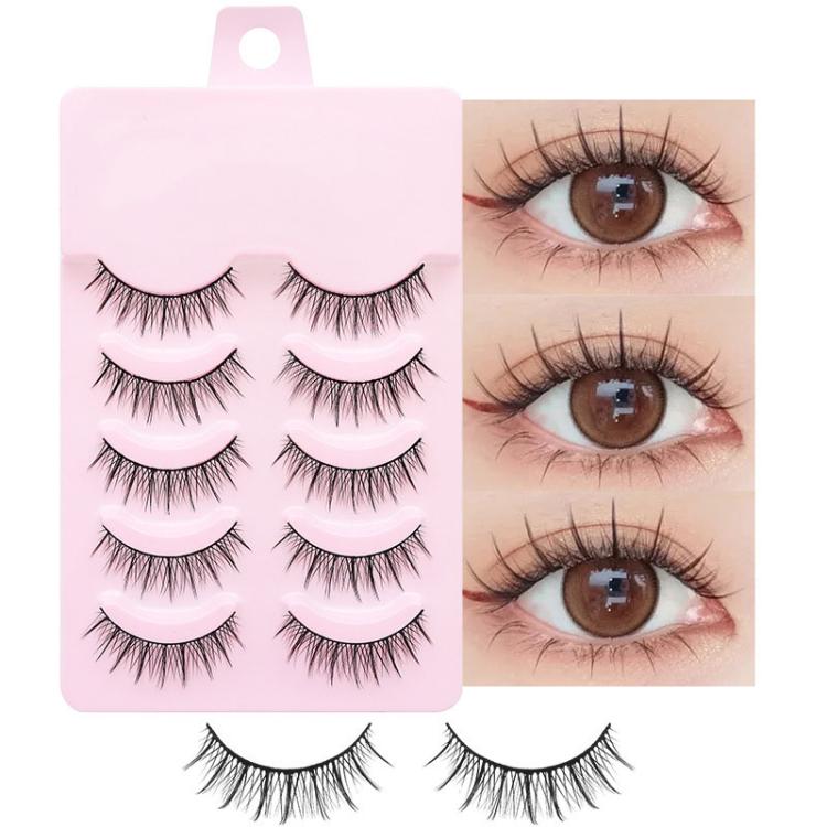 Set di 5 paia di ciglia finte naturali per trucco quotidiano, monopezzo., 2205, DS122, QF04, QF05, QF06, QF26, QF75, QF90, QF91, QF92, QF93, Z301, Z302, LK01, LK02, LK03, LK04, NDEM, B94, F9, FK74, W01, W02, Z15C