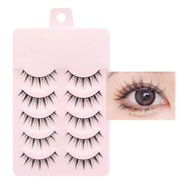 Set di 5 paia di ciglia finte naturali per trucco quotidiano, monopezzo., 2205, DS122, QF04, QF05, QF06, QF26, QF75, QF90, QF91, QF92, QF93, Z301, Z302, LK01, LK02, LK03, LK04, NDEM, B94, F9, FK74, W01, W02, Z15C