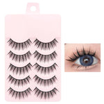 Set di 5 paia di ciglia finte naturali per trucco quotidiano, monopezzo., 2205, DS122, QF04, QF05, QF06, QF26, QF75, QF90, QF91, QF92, QF93, Z301, Z302, LK01, LK02, LK03, LK04, NDEM, B94, F9, FK74, W01, W02, Z15C
