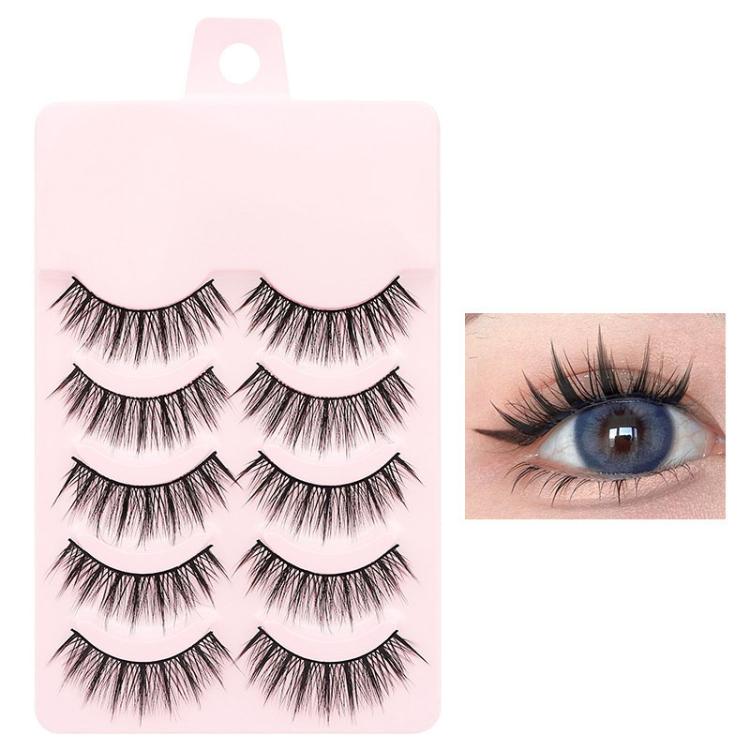 Set di 5 paia di ciglia finte naturali per trucco quotidiano, monopezzo., 2205, DS122, QF04, QF05, QF06, QF26, QF75, QF90, QF91, QF92, QF93, Z301, Z302, LK01, LK02, LK03, LK04, NDEM, B94, F9, FK74, W01, W02, Z15C